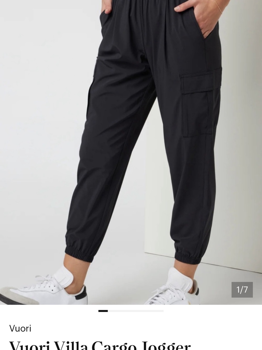 Vuori Black Cargo Jogger Track Pants